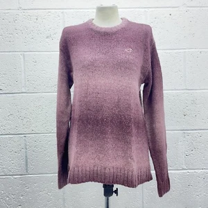 HOLLISTER BURGUNDER STRICKPULLOVER PULLOVER GEWASCHEN GESTREIFT LOGO DICK STRICK UK S - Bild 1 von 6