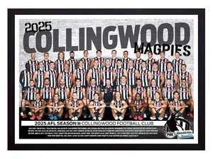 Póster de fútbol americano enmarcado 2025 Collingwood Magpies AFL - 62 cm x 44,5 cm x 3,5 cm - Imagen 1 de 4