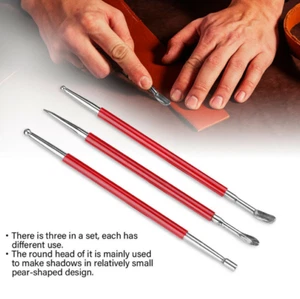 Home Tool 3Pcs/set DIY Leather Press Rub Tool Leather Modeling Carving Tools - Picture 1 of 3