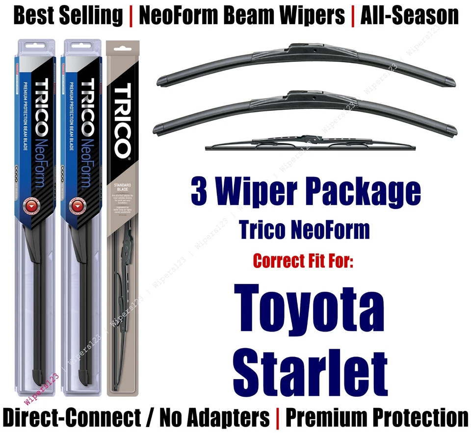 3pk Wipers Front/Rear NeoForm fit 1981-1984 Toyota Starlet 16160x2/30150 Foto 1 de 1