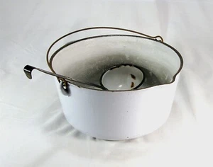 DE COLECCIÓN PORCELANA BLANCA HIERRO FUNDIDO 8 QT HORNO HOLANDÉS SARTÉN MANGO DE FIANZA PARA PICO - Imagen 1 de 5