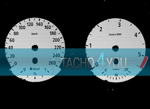 Tachoscheibe für BMW 3er E90 & 5er E60 Diesel 260 kmh km/h M3 M5 526505 Carbon - Bild 1 von 1