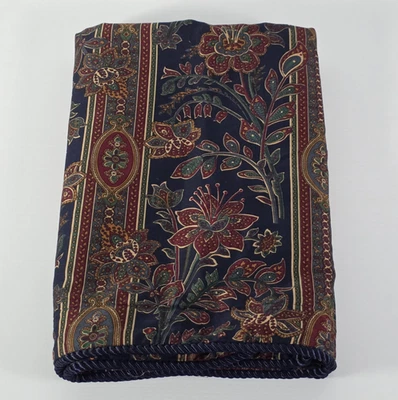 Almohada vintage Lauren Ralph Lauren King simulada cachemira floral azul marino/borgoña #940 Foto 1 de 4