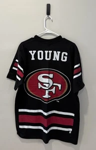 Steve Young San Francisco 49ers Vintage Shirt Men’s Large Black Pro Player USA - Picture 1 of 4