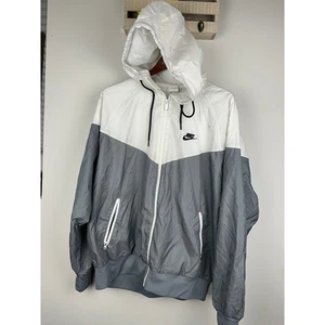 Nike Windrunner Jacket Gray White Full Zip Lightweight large - Picture 1 of 11