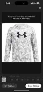 Armour Fleece Big Logo Printed Mod gray/Black Camo Size YL - Picture 1 of 1