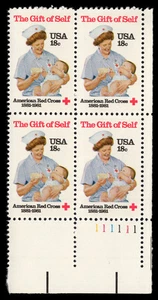 US Scott # 1910, American Red Cross, Plate Block of (4) 1981 18¢ Stamps, MNH - Picture 1 of 1