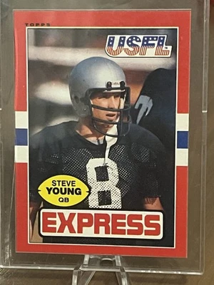 1985 Topps Football USFL Steve Young Rookie HOF San Francisco 49er’s RC SHARP - Image 1 of 2