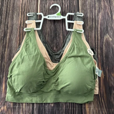 FITWELL женщин 3 упаковки комфорта бюстгальтер плюс размер 3 X однотонный съемные подушечки - Изображение 1 из 4