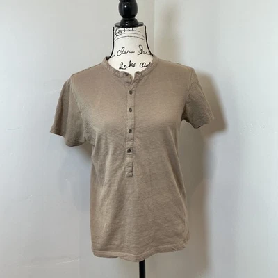 Camisa Henley sob medida PIAZZA ITALIA MAN texturizada bronzeada manga curta tamanho P - Imagem 1 de 4