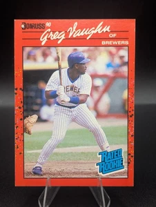 Greg Vaughn 1990 Donruss Baseball #37 Milwaukee Brewers Rookie RC - Foto 1 di 2