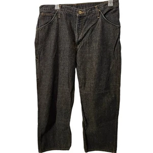 Vintage Ralph Lauren Polo Jeans Co Herren 38x30 schwarz Denim C-5 Carpenter mit Leder - Bild 1 von 8