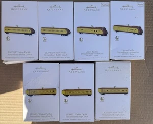 Menge 7 Hallmark Andenken Lionel Union Pacific Streamliner Ornamente - 2010 - Bild 1 von 5