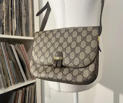 "Bolso Bandolera Cartera Bolso 9"" Gucci GG Monograma Supremo Cuero Marrón Lona 9""" Foto 1 de 4