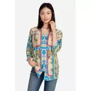Johnny Was Hari 100 % Seide Tunika Top Bluse, Größe XL - Bild 1 von 7