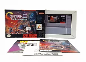Gioco Super Nintendo: Contra III The Alien Wars - IMBALLO ORIGINALE / SNES gioco CIB USA - Foto 1 di 9