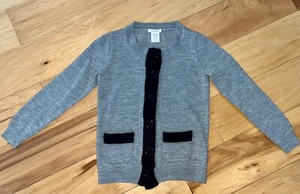 CREWCUTS GIRLS GRAY & BLACK CARDIGAN SWEATER SIZE 6-7 EXCELLENT COND LD3 - Picture 1 of 3
