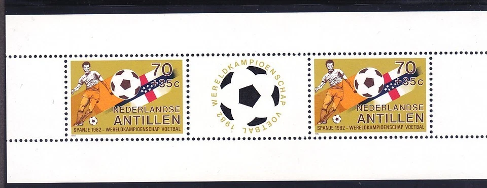 Netherlands Antilles B198a MNH 1982 Soccer Mini Sheet of 2 Very Fine - Image 1 of 1