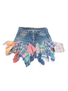 Reworked Y2K Levis Plaid Denim Skirt Waist-30 - Picture 1 of 3