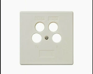 Placa de cubierta 80x80mm, para enchufes de antena multimedia 4 puertos... - Imagen 1 de 1