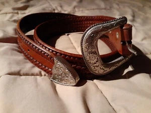 Handgefertigter 34 Zoll Ledergürtel ohne Angabe des Herstellers - Bild 1 von 3