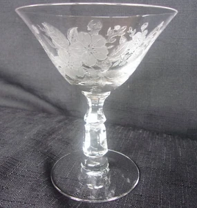 Duncan and Miller - LANGUAGE OF FLOWERS geätzte Untertasse Champagner oder großes Sherbet - Bild 1 von 4