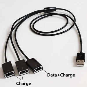 1M 3FT 3 in 1 USB 2.0 A Male to 3 USB Female Jack Data Sync Charging Cable - Picture 1 of 5