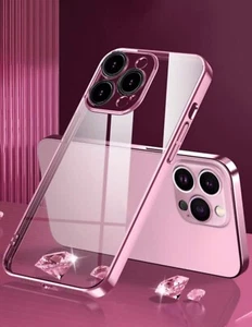 iPhone 16 Pro Max Clear Protective Case With Lens Protection (Pink Color) - Picture 1 of 7