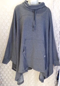 UGG Gr. XL/XXL Fleece gefüttertes Cape/Poncho Ärmel Taschen ungleichmäßiger Saum anthrazit Neu mit Etikett - Bild 1 von 10
