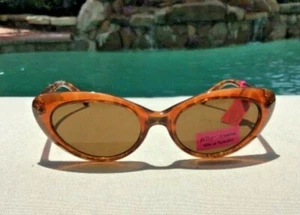 BETSEY JOHNSON SUNGLASSES CAT EYES BJ6050P TORTOISE BROWN NWT - Picture 1 of 2