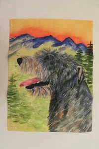 Razza cane lupo irlandese, tramonto montagna, bandiera decorativa GIARDINO - Foto 1 di 2