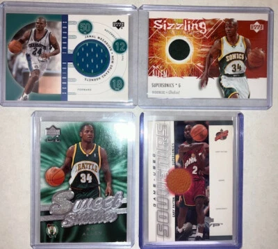 Ray Allen Gary Payton Jersey Card LOT OF (4) Supersonics BALL Card ++ JERSEY LOT - Image 1 of 4