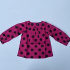 Brand New Baby Gap dot pleated cotton top polka dots mulberry sz 2