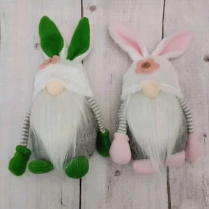 9.5" Spring Gnomes Set of 2 Cute Plush Home Decor NEW - Picture 1 of 8