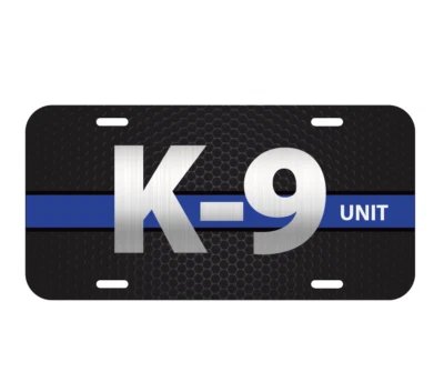 K9 Police Unit Dog Security K-9 Vehicle License Thin Blue German Shepherd NEW - Image 1 of 2