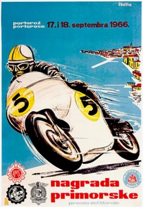 1966 Nagrada Primorske Motorcycle Race - Yugoslavia - Promotional Poster - Picture 1 of 1