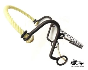 Naso corda S guancia Hackamore antico cavallo marrone taglia nuovo Eddy's Tack - Foto 1 di 3