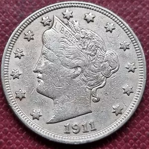 1911 Liberty Head Nickel 5c Higher Grade XF - AU #70566 - Picture 1 of 2