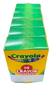 6 Boxes Crayola Crayon Sterile Adhesive Bandages 14ct/Box 3/4x3" Made in USA - Picture 1 of 3