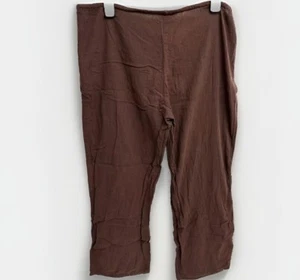 Pantalones cómodos acampanados de lino marrón para mujer TOMMY BAHAMA talla mediana en muy buena condición - Imagen 1 de 11