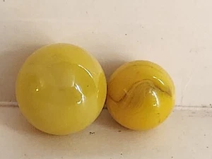 2 canicas remolino amarillas yema de huevo de colección - Imagen 1 de 5