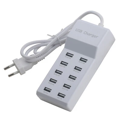 10- Fach USB Schnellladestation Hub Mehrfach Multi USB Port Ladegerät Adapter - Bild 1 von 4