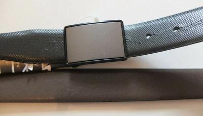 SAVILE ROW Cinturón de Cuero Talla Aprox. 97 X 3,2CM Nuevo Ambos Negro / Braun - Imagen 1 de 4