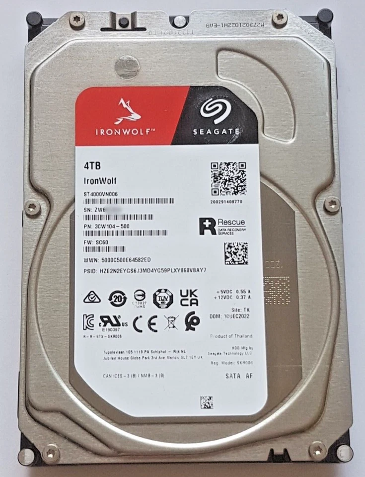 4 TB SATA III Seagate Ironwolf + Rescue ST4000VN006 5400rpm 256MB 3.5 " - Image 1 of 1