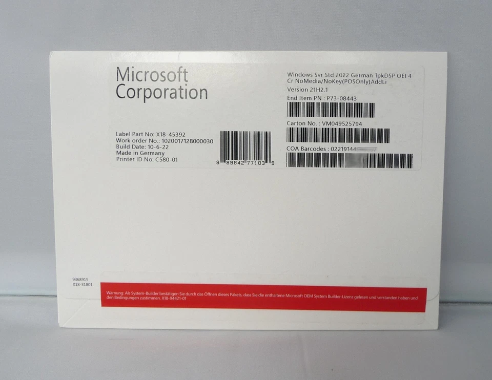 Microsoft Windows Server 2022 Standard - Zusatzlizenz - 4 Core/Kerne - AddLic - Bild 1 von 1