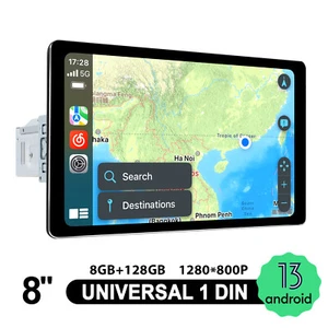 8 Inch HD Android 13 Single Din Universal Car Radio Octa Core Head Unit FM Radio - Picture 1 of 15