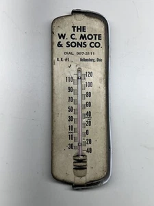 Antikes Metall Thermometer W.C. Mote & Sons Hardware Werbung Hollansburg Ohio - Bild 1 von 9