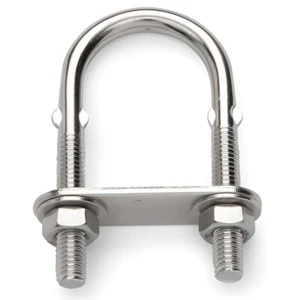 Perno en U con placa 5x80mm 6x90mm 8x80mm 304 A2 acero inoxidable enganche de remolque - Imagen 1 de 3