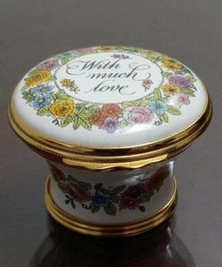 Vintage Halcyon Days Mother's Day 1987 “For You with Love” Enamel Trinket Box  - Picture 1 of 7