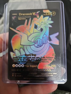 Dracozolt Vmax Rainbow Black Foil Fan Art Vinyl Textured Collector Pokemom - Image 1 of 4